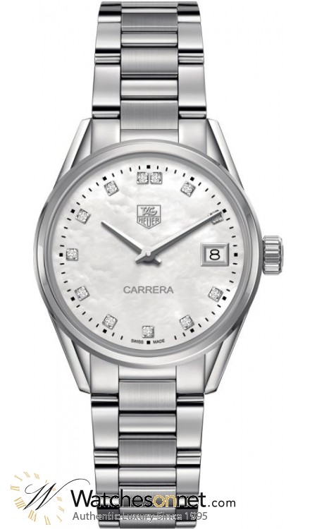Tag Heuer Carrera  Quartz Women's Watch, Stainless Steel, Mother Of Pearl Dial, WAR1314.BA0778