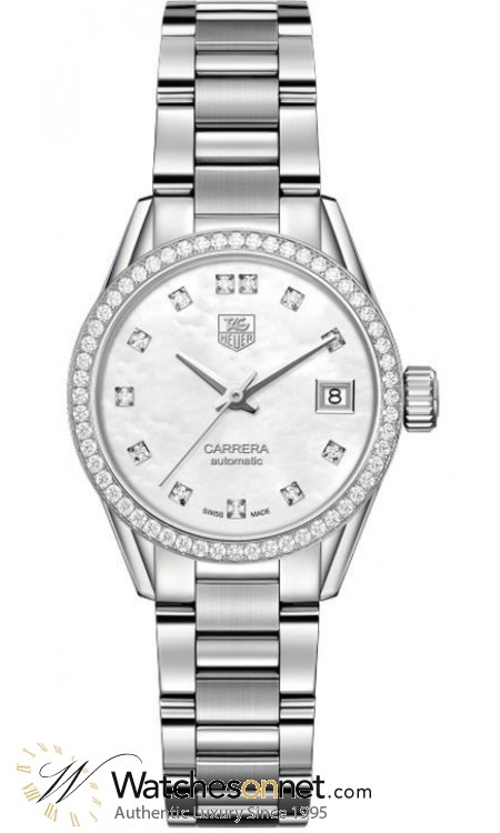 Tag Heuer Carrera  Automatic Women's Watch, Stainless Steel, Mother Of Pearl Dial, WAR2415.BA0776