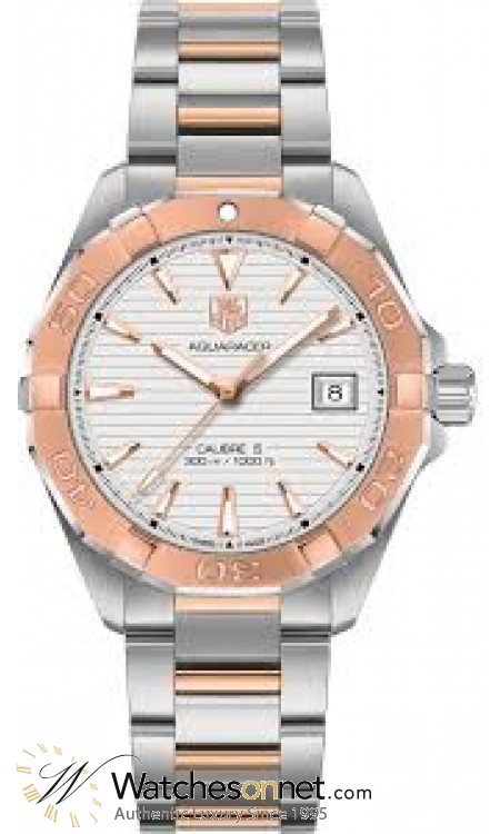 Tag Heuer Aquaracer  Automatic Men's Watch, Steel & 18K Rose Gold, Silver Dial, WAY2150.BD0911