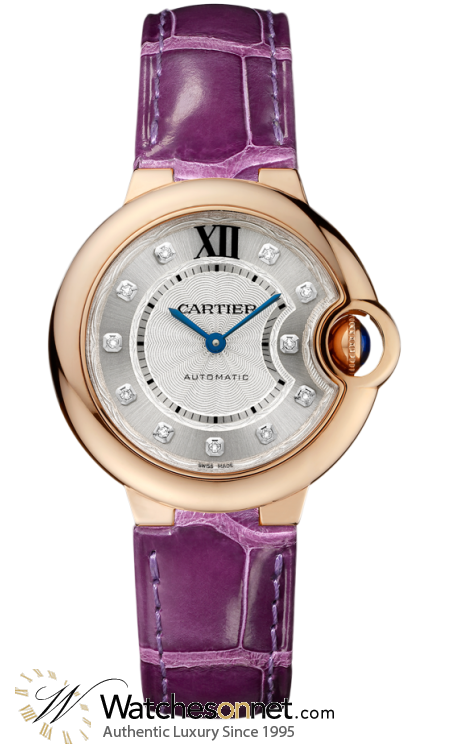 Cartier Ballon Bleu  Automatic Women's Watch, 18K Rose Gold, Silver Dial, WE902040