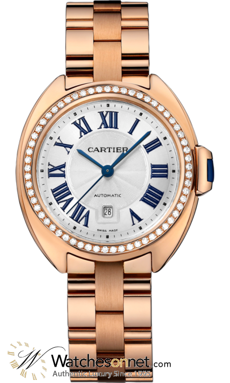 Cartier Cle De Cartier  Automatic Women's Watch, 18K Rose Gold, Silver Dial, WJCL0003