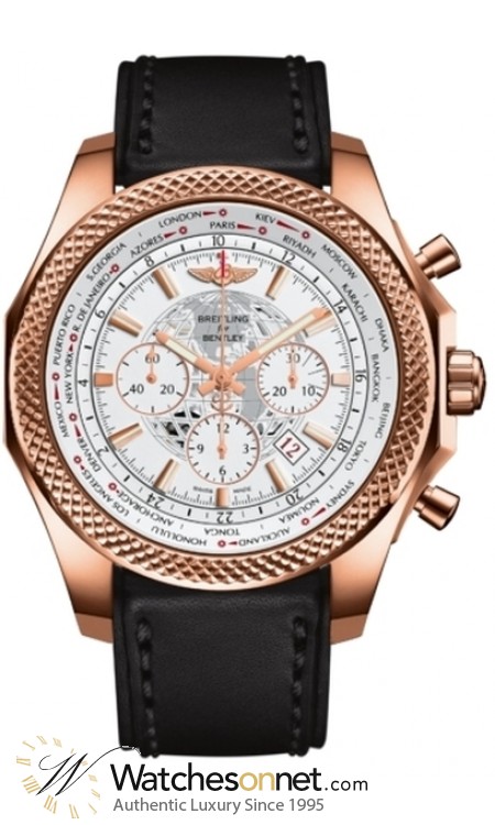 Breitling Bentley B05 Unitime  Chronograph Automatic Men's Watch, 18K Rose Gold, White Dial, RB0521U0.A756.478X
