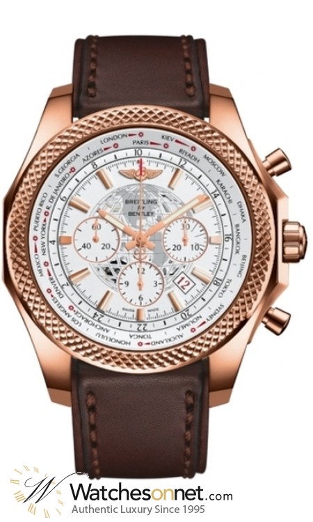 Breitling Bentley B05 Unitime  Chronograph Automatic Men's Watch, 18K Rose Gold, White Dial, RB0521U0.A756.479X