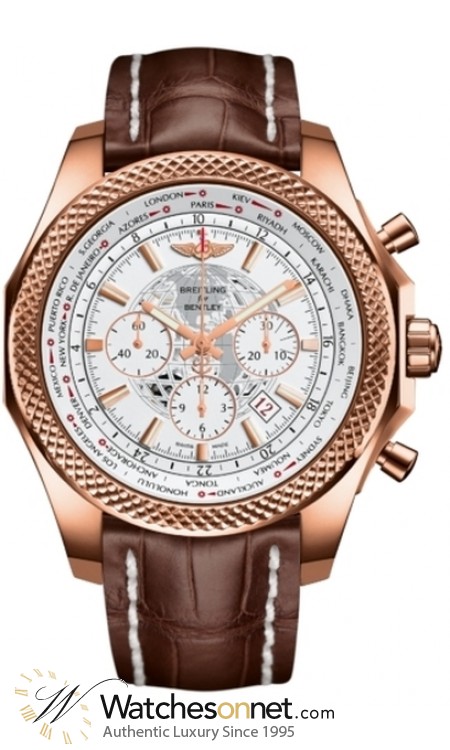 Breitling Bentley B05 Unitime  Chronograph Automatic Men's Watch, 18K Rose Gold, White Dial, RB0521U0.A756.756P