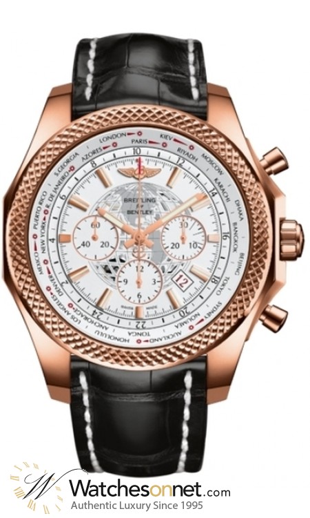Breitling Bentley B05 Unitime  Chronograph Automatic Men's Watch, 18K Rose Gold, White Dial, RB0521U0.A756.761P