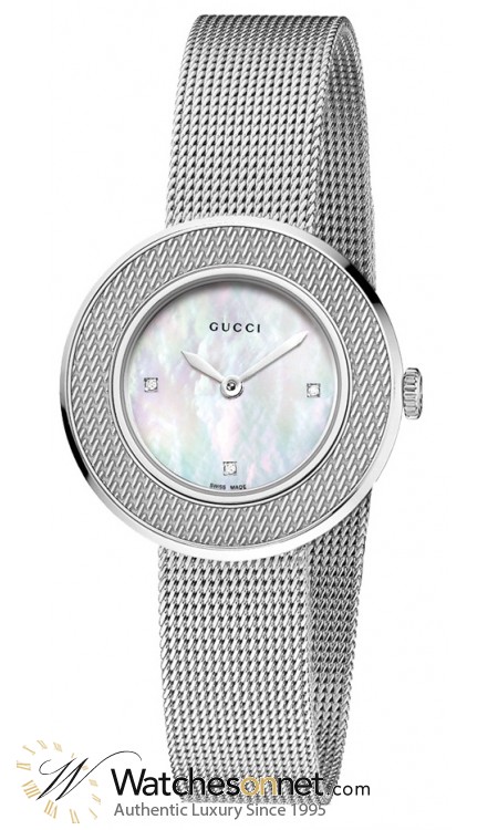 Gucci U-Play  Quartz Women's Watch, Stainless Steel, Mother Of Pearl Dial, YA129517