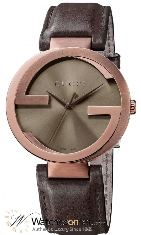 Gucci Interlocking  Quartz Men's Watch, PVD, Brown Dial, YA133207