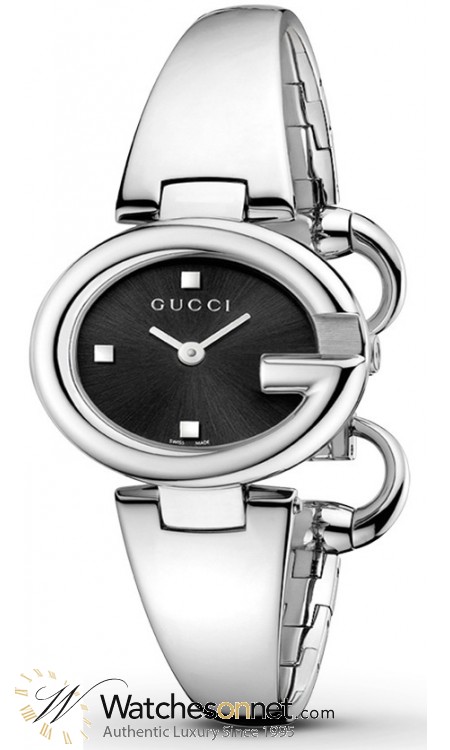 Gucci Guccissima  Quartz Women's Watch, Stainless Steel, Black Dial, YA134501