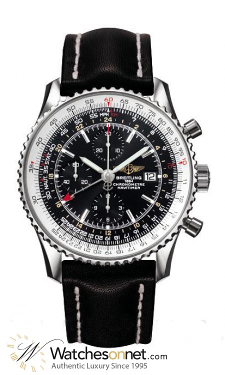 Breitling Navitimer World  Chronograph Automatic Men's Watch, Stainless Steel, Black Dial, A2432212.B726.441X