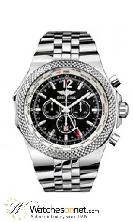 Breitling Bentley GMT  Chronograph Automatic XL Men's Watch, Stainless Steel, Black Dial, A4736212.B919.998A