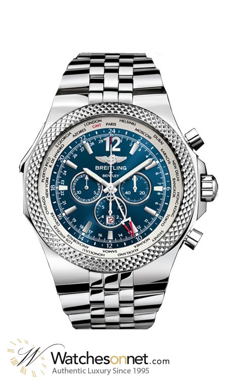 Breitling Bentley GMT  Chronograph Automatic XL Men's Watch, Stainless Steel, Blue Dial, A4736212.C768.998A