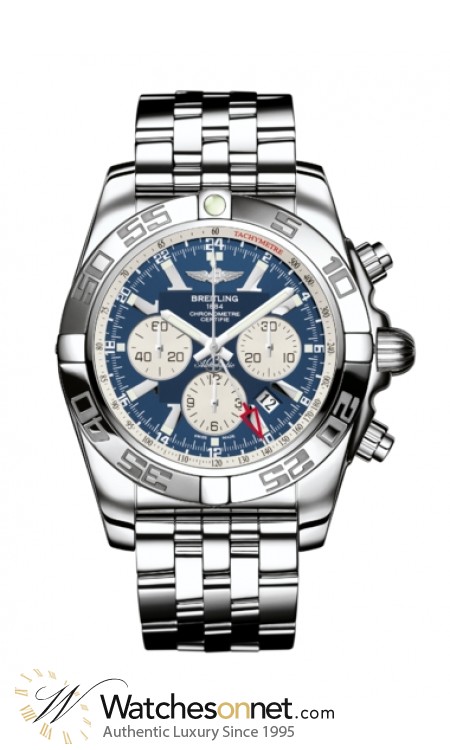 Breitling Chronomat GMT  Chronograph Automatic Men's Watch, Stainless Steel, Blue Dial, AB041012.C834.383A