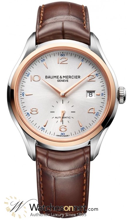 Baume & Mercier Clifton  Automatic Women's Watch, Steel & 18K Rose Gold, Silver Dial, MOA10139