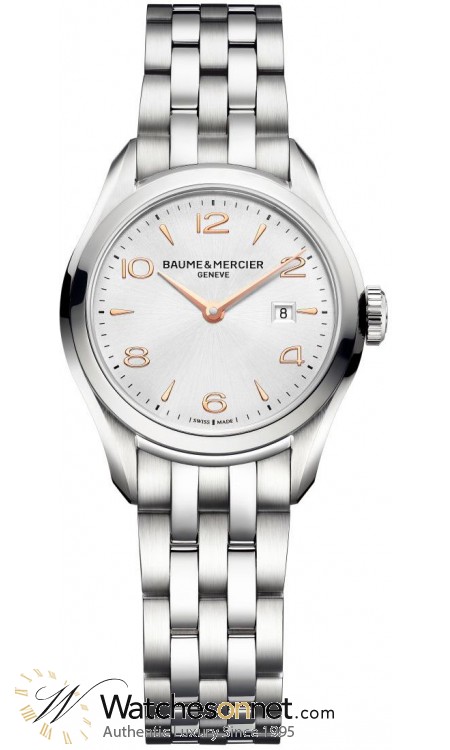 Baume & Mercier Clifton  Quartz Women's Watch, Stainless Steel, Silver Dial, MOA10175