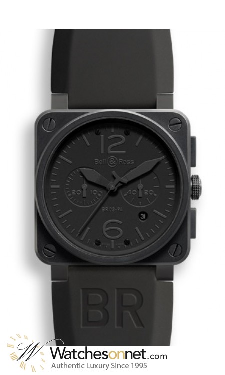 Bell & Ross   Chronograph Automatic Men's Watch, PVD, Black Dial, br0394-phantom