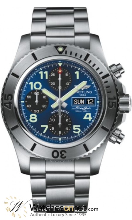 Breitling Superocean Chronograph  Chronograph Automatic Men's Watch, Stainless Steel, Blue Dial, A13341C3.C893.162A