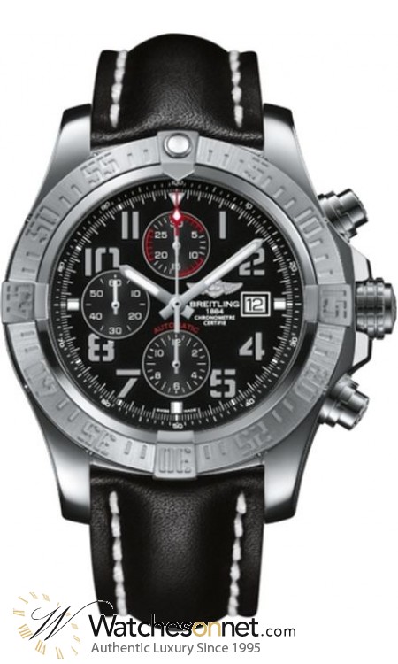 Breitling Super Avenger II  Chronograph Automatic Men's Watch, Stainless Steel, Black Dial, A1337111.BC28.441X