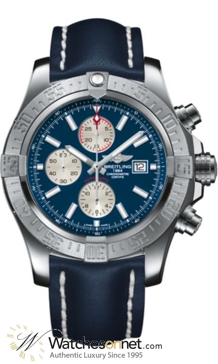 Breitling Super Avenger II  Chronograph Automatic Men's Watch, Stainless Steel, Blue Dial, A1337111.C871.101X