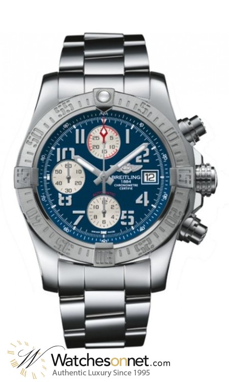Breitling Avenger II  Chronograph Automatic Men's Watch, Stainless Steel, Blue Dial, A1338111.C870.170A