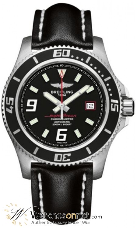 Breitling Superocean 44  Automatic Men's Watch, Stainless Steel, Black Dial, A1739102.BA76.435X