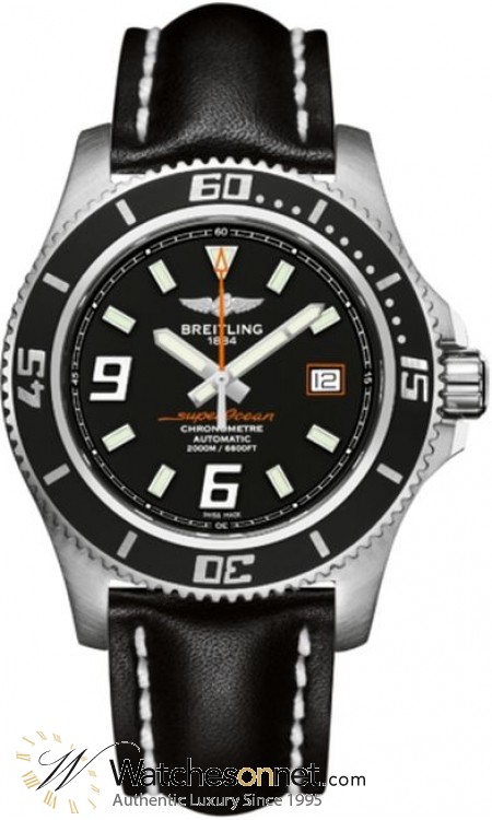 Breitling Superocean 44  Automatic Men's Watch, Stainless Steel, Black Dial, A1739102.BA80.435X