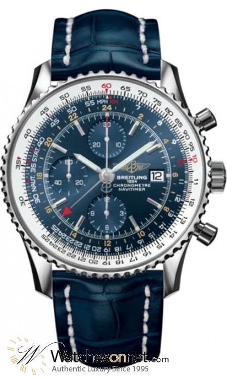 Breitling Navitimer World  Automatic Men's Watch, Stainless Steel, Blue Dial, A2432212.C651.746P