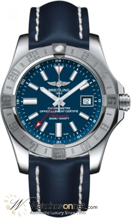 Breitling Avenger II GMT  Automatic Men's Watch, Stainless Steel, Blue Dial, A3239011.C872.105X