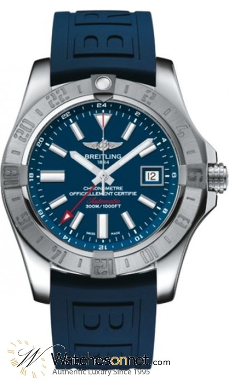 Breitling Avenger II GMT  Automatic Men's Watch, Stainless Steel, Blue Dial, A3239011.C872.158S