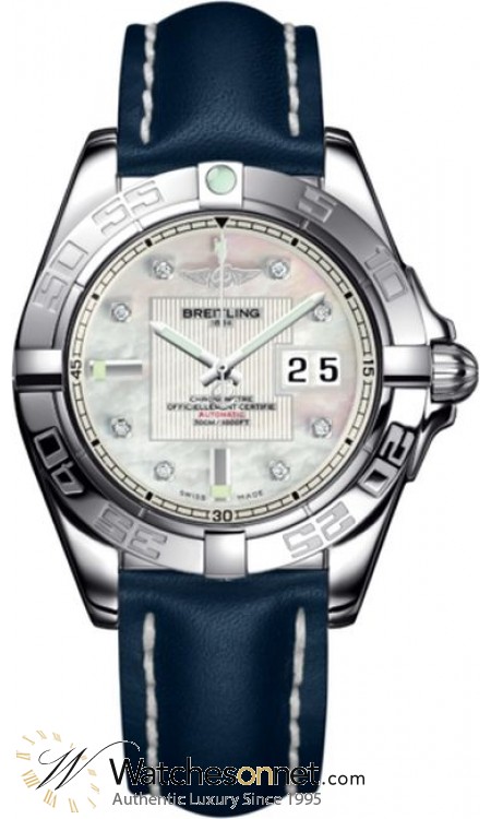 Breitling Galactic 41  Automatic Men's Watch, Stainless Steel, Mother Of Pearl & Diamonds Dial, A49350L2.A702.113X