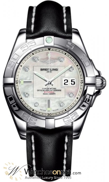 Breitling Galactic 41  Automatic Men's Watch, Stainless Steel, Mother Of Pearl & Diamonds Dial, A49350L2.A702.428X