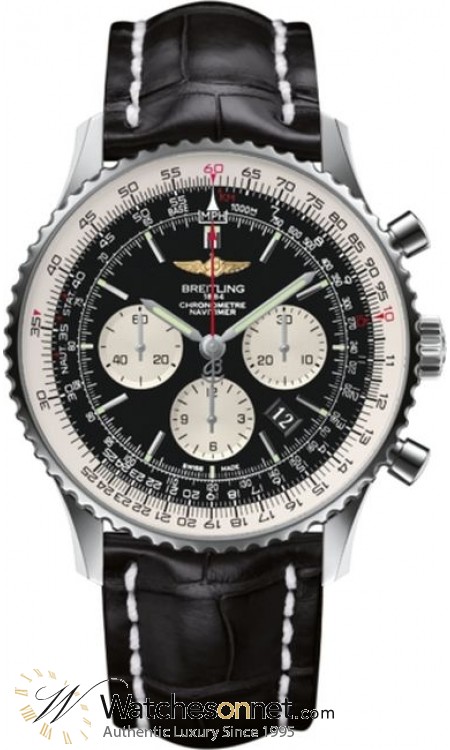Breitling Navitimer 01 (46 mm)  Chronograph Automatic Men's Watch, Stainless Steel, Black Dial, AB012721.BD09.761P