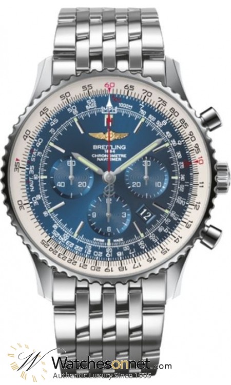 Breitling Navitimer 01 (46 mm)  Chronograph Automatic Men's Watch, Stainless Steel, Blue Dial, AB012721.C889.443A
