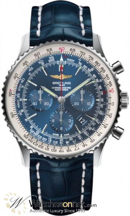 Breitling Navitimer 01 (46 mm)  Chronograph Automatic Men's Watch, Stainless Steel, Blue Dial, AB012721.C889.747P
