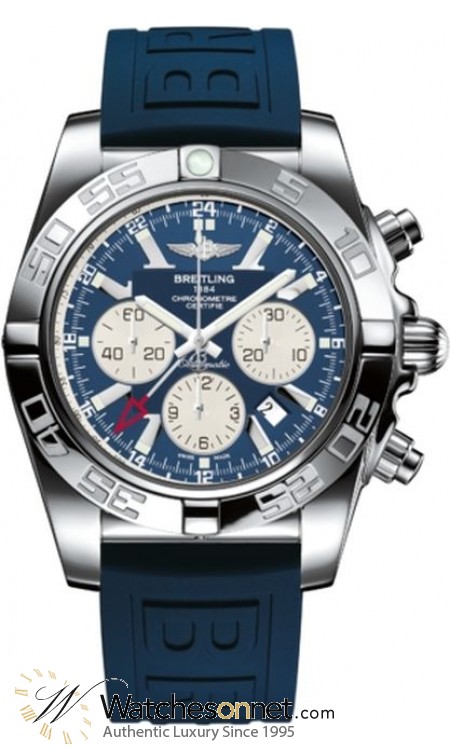 Breitling Chronomat GMT  Chronograph Automatic Men's Watch, Stainless Steel, Blue Dial, AB041012.C834.159S