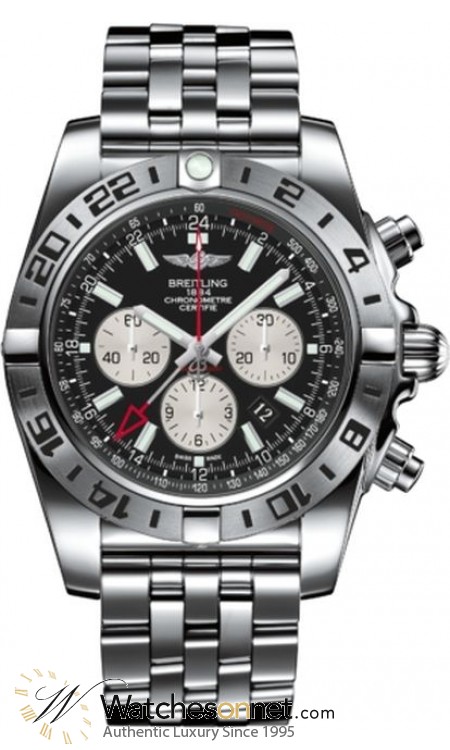 Breitling Chronomat GMT  Chronograph Automatic Men's Watch, Stainless Steel, Black Dial, AB0413B9.BD17.383A