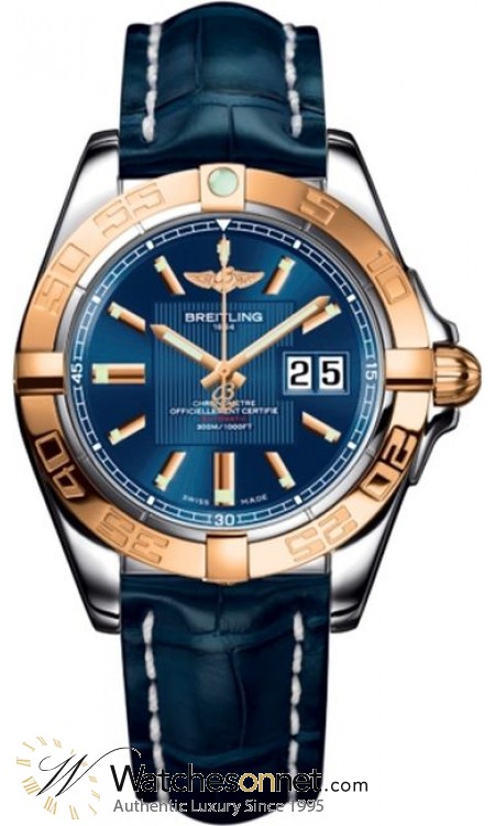 Breitling Galactic 41  Automatic Men's Watch, Steel & 18K Rose Gold, Blue Dial, C49350L2.C810.719P