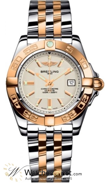 Breitling Galactic 32  Super-Quartz Women's Watch, Steel & 18K Rose Gold, Silver Dial, C71356L2.G704.367C