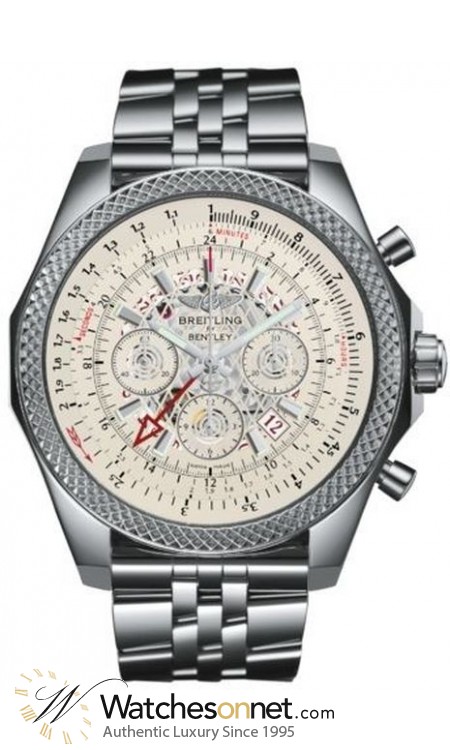 Breitling Bentley B04 GMT  Chronograph Automatic Men's Watch, Stainless Steel, Silver Dial, AB043112.G774.990A