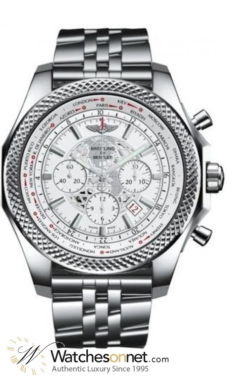 Breitling Bentley B05 Unitime  Chronograph Automatic Men's Watch, Stainless Steel, White Dial, AB0521U0.A755.990A