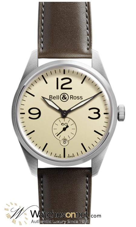 Bell & Ross Vintage  Automatic Men's Watch, Stainless Steel, Beige Dial, BRV123-BEI-ST/SCA