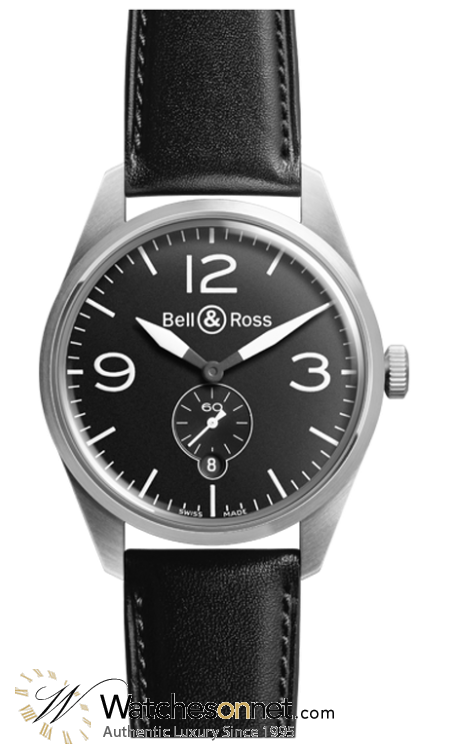 Bell & Ross Vintage  Automatic Men's Watch, Stainless Steel, Black Dial, BRV123-BL-ST/SCA