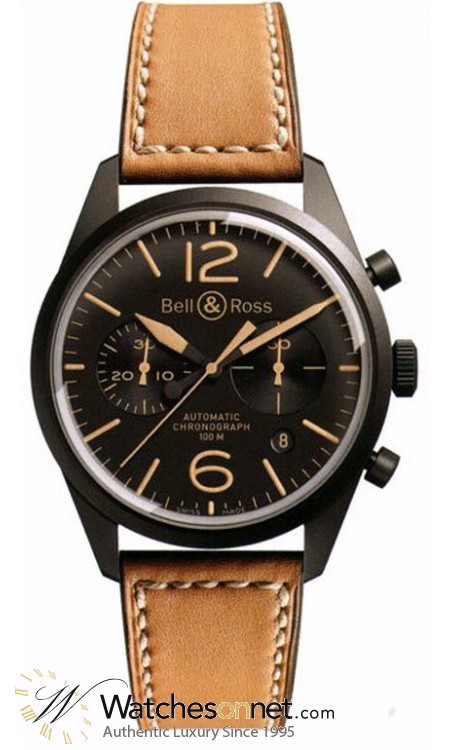 Bell & Ross Vintage  Automatic Men's Watch, PVD, Black Dial, BRV126-Heritage