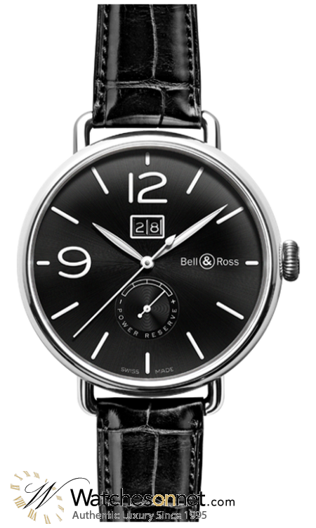 Bell & Ross Vintage  Automatic Men's Watch, Stainless Steel, Black Dial, BRWW190-BL-ST/SCR
