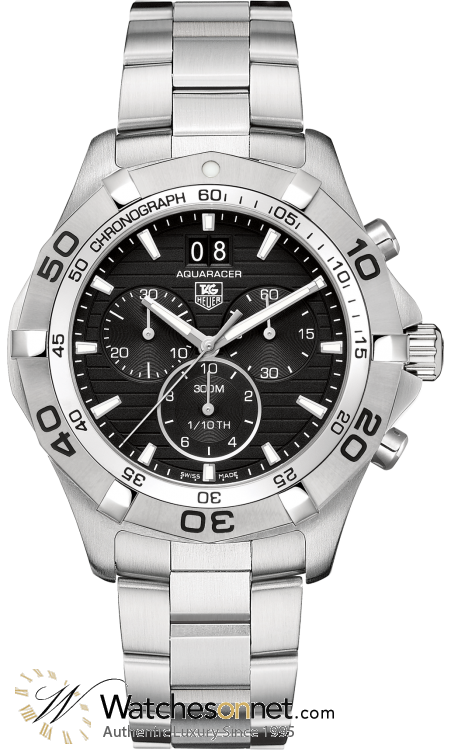 Tag Heuer Aquaracer  Chronograph Quartz Men's Watch, Stainless Steel, Black Dial, CAF101E.BA0821