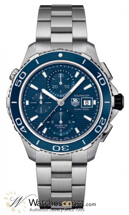 Tag Heuer Aquaracer 500M  Chronograph Automatic Men's Watch, Stainless Steel, Blue Dial, CAK2112.BA0833