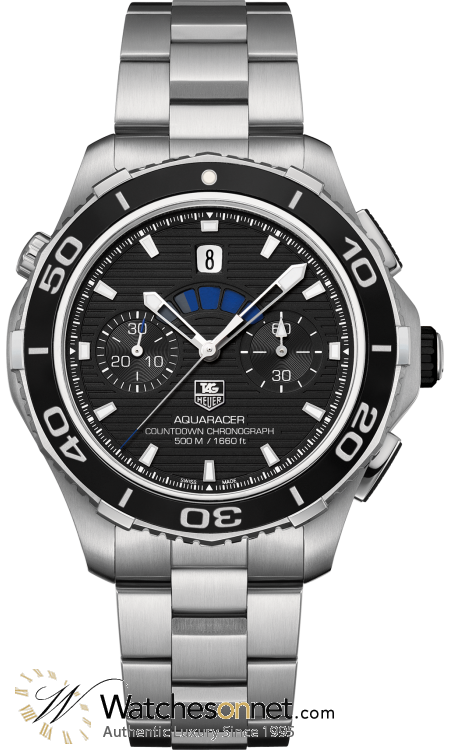 Tag Heuer Aquaracer 500M  Chronograph Automatic Men's Watch, Stainless Steel, Black Dial, CAK211A.BA0833