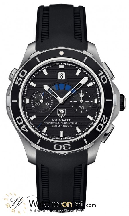 Tag Heuer Aquaracer 500M  Chronograph Automatic Men's Watch, Stainless Steel, Black Dial, CAK211A.FT8019