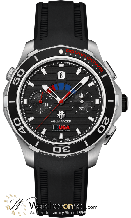 Tag Heuer Aquaracer 500M  Chronograph Automatic Men's Watch, Stainless Steel, Black Dial, CAK211B.FT8019