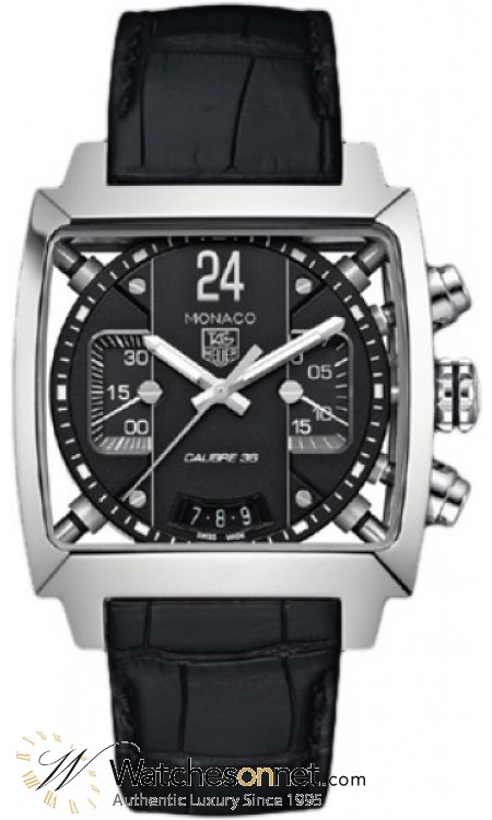 Tag Heuer Monaco  Chronograph Automatic Men's Watch, Stainless Steel, Black Dial, CAL5113.FC6329