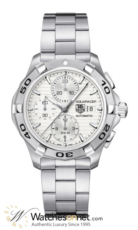 Tag Heuer Aquaracer  Chronograph Automatic Men's Watch, Stainless Steel, Silver Dial, CAP2111.BA0833